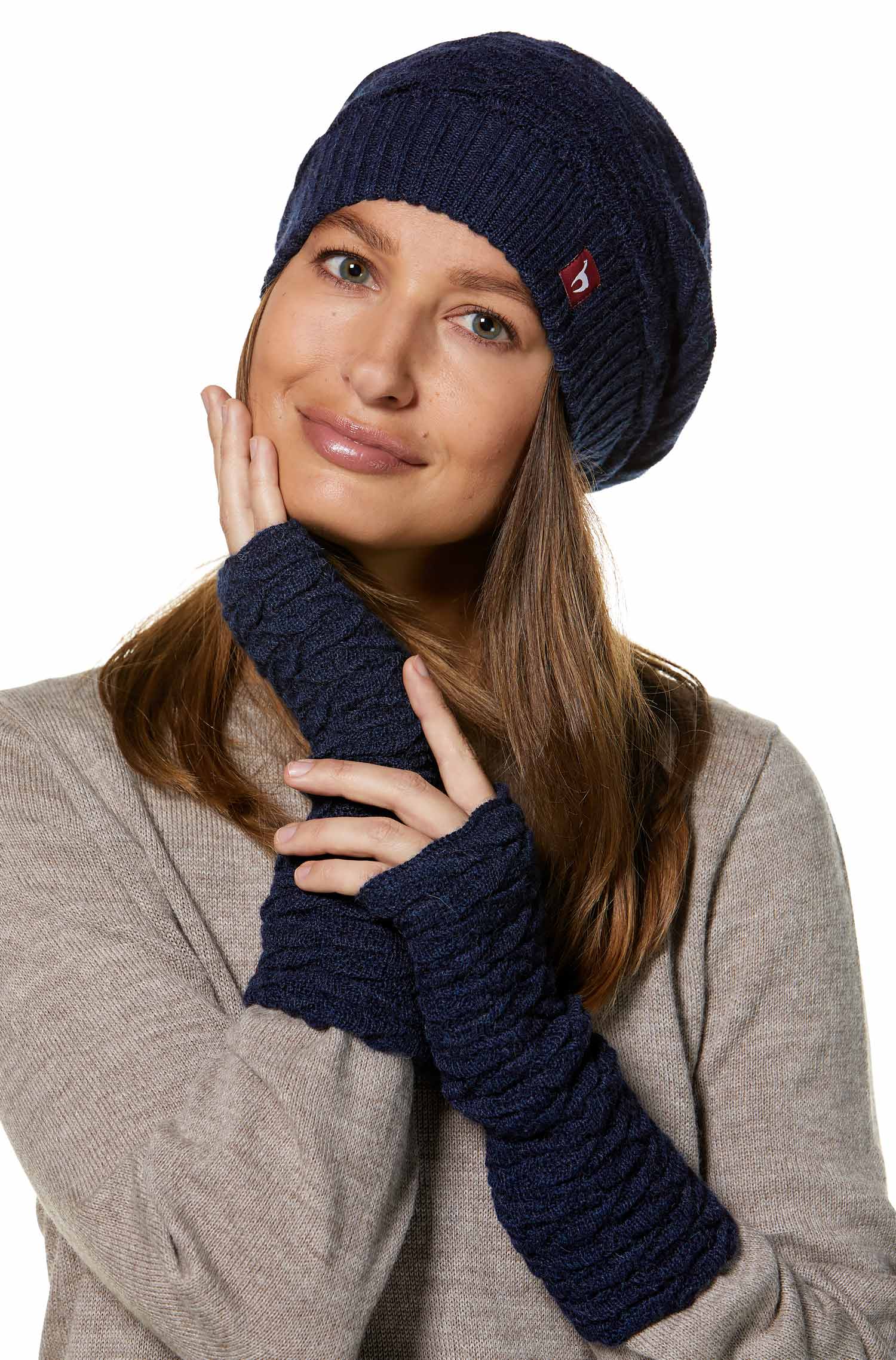 Damen Strick-Beret / Basken-Mütze/ Beanie aus reinem Alpaka – Bild 11