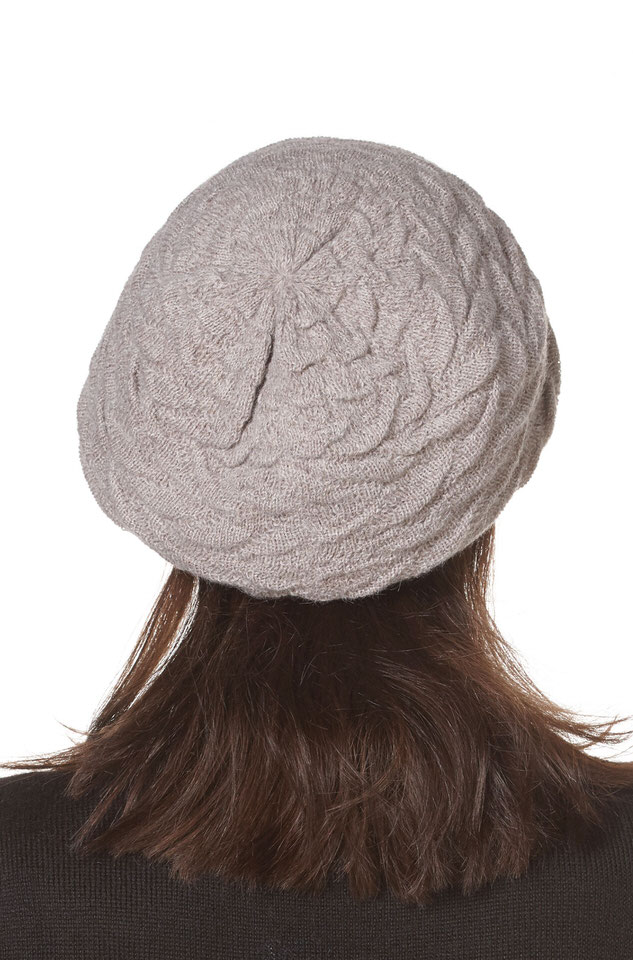 Damen Strick-Beret / Basken-Mütze/ Beanie aus reinem Alpaka – Bild 4