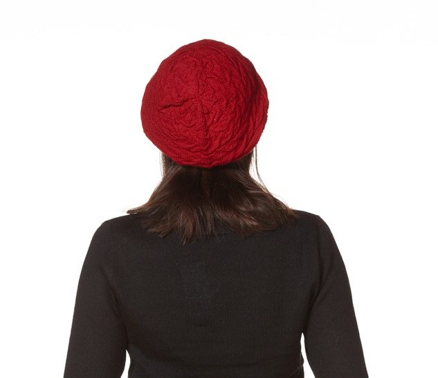 Damen Strick-Beret / Basken-Mütze/ Beanie aus reinem Alpaka – Bild 7