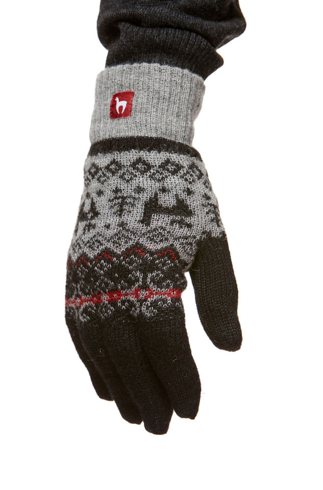 Fingerhandschuhe gefüttert Alpaka Damen Herren – Bild 3