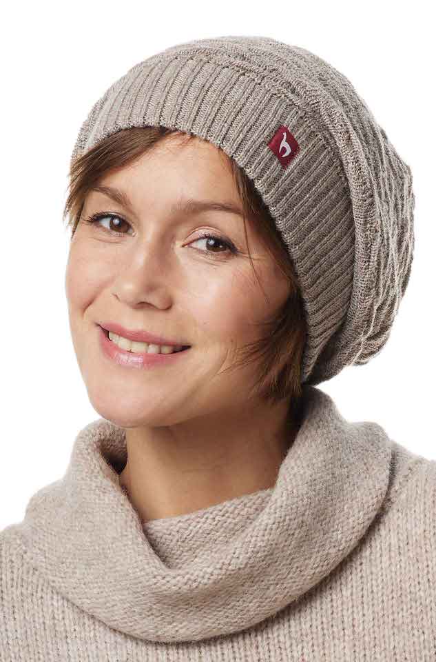 alpaka beanie mütze sand