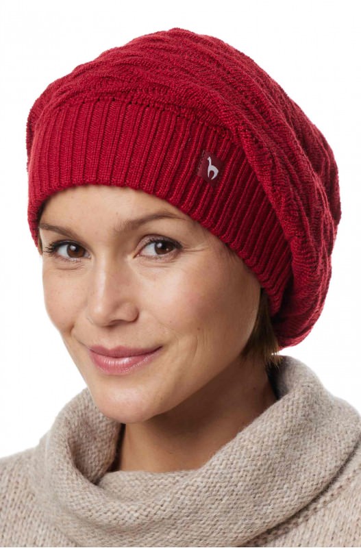 alpaka beanie mütze rot