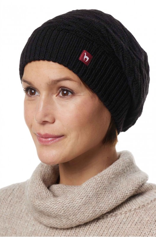 alpaka beanie mütze schwarz
