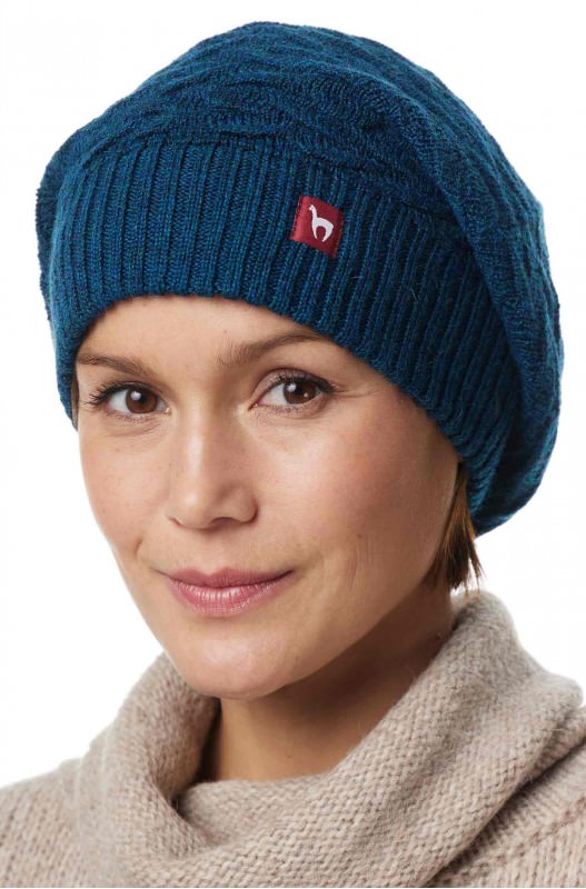 alpaka beanie mütze blau