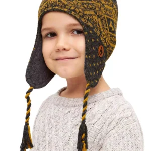 Alpaka Kinder Mütze mit Ohrenklappen