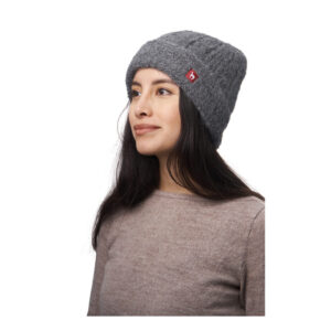 Alpaka Mütze Zopfmuster grau