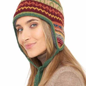 Alpaka Inka Mütze mit Ohrenschutz
